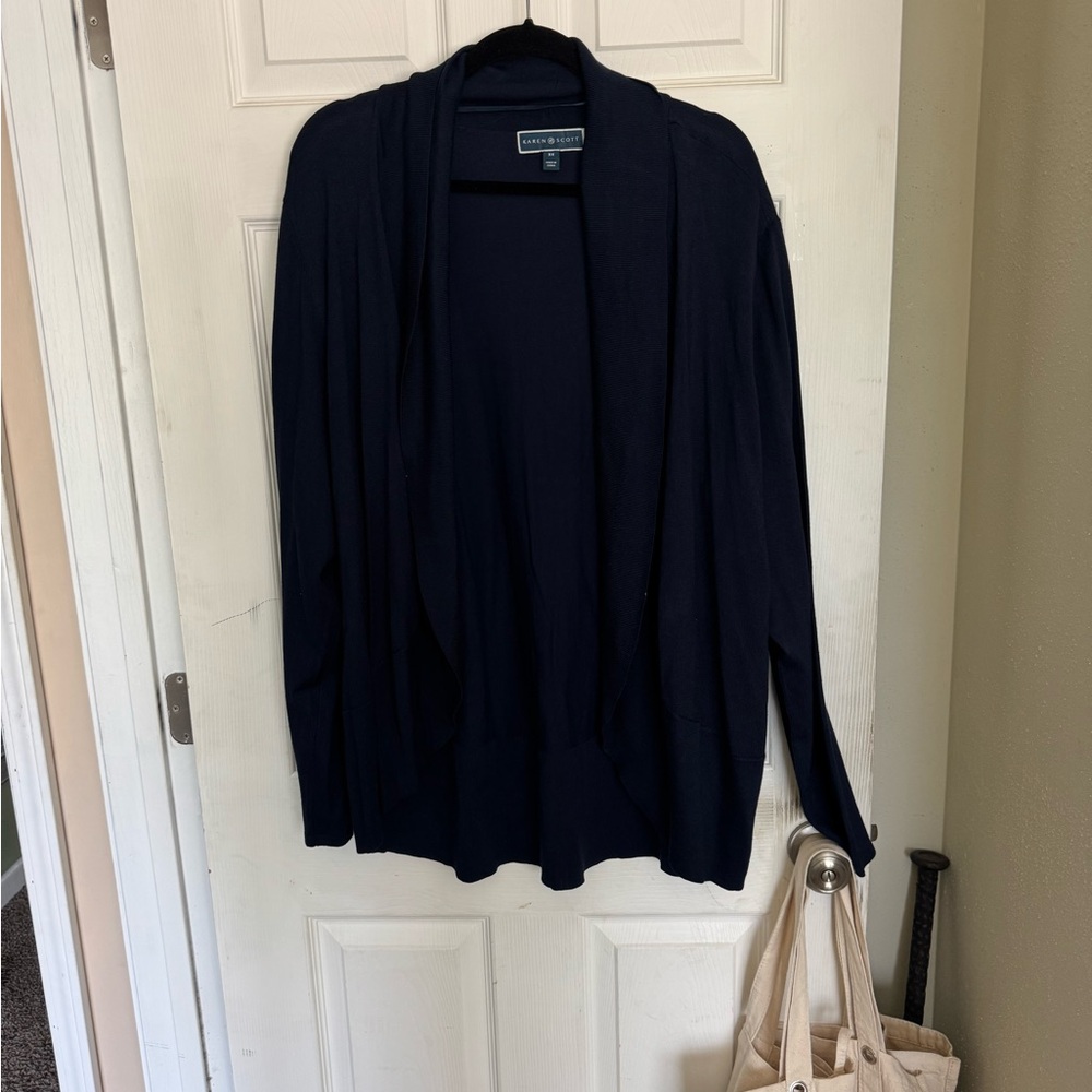 🧤 Karen Scott Black Cardigan Sweater Relaxed Fit